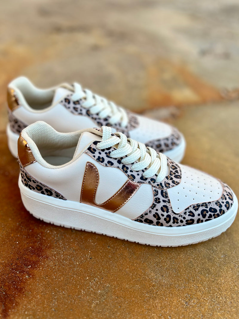 Ivy Nude Leopard Sneakers | shirtandskin