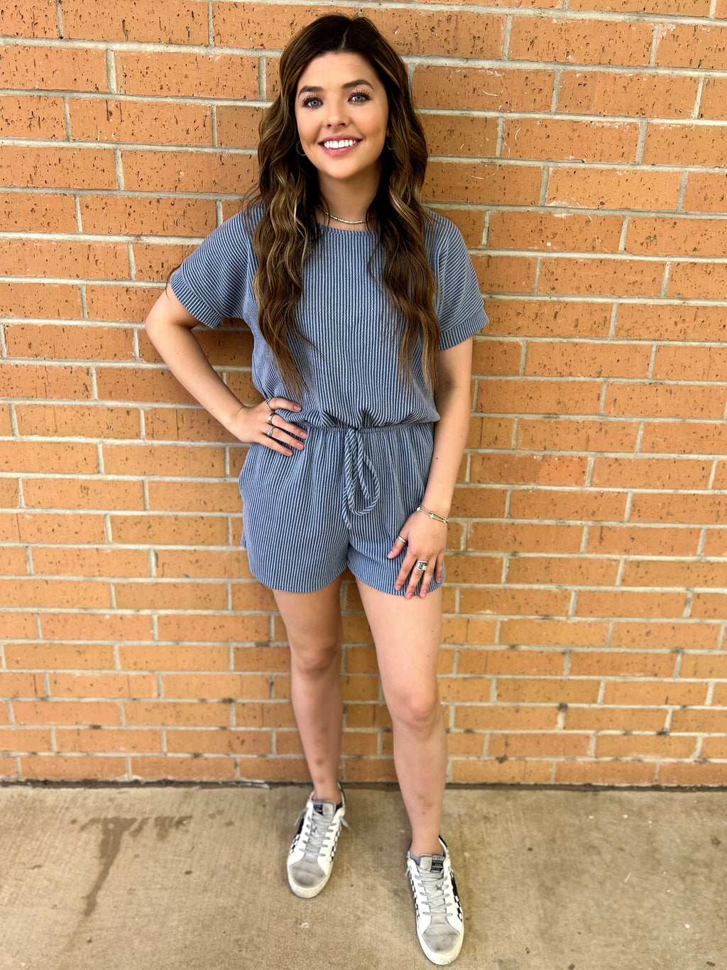 Vintage Denim Urban Ribbed Romper | shirtandskin