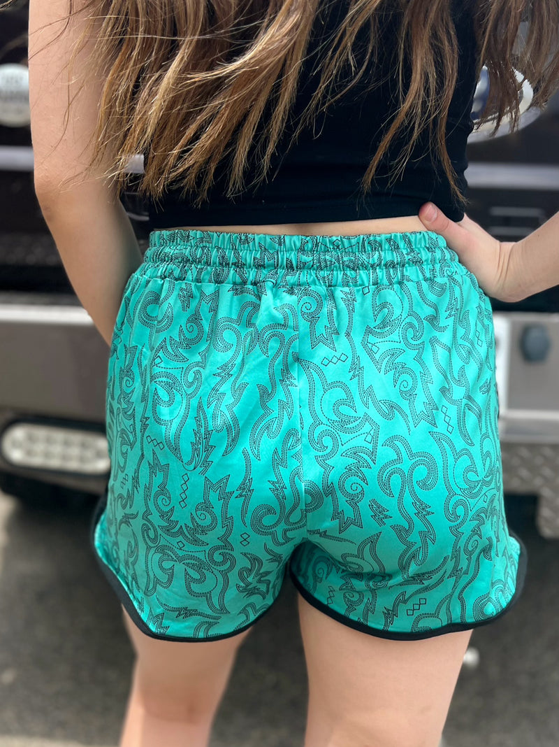 Sterling Kreek Raised Round Here Turquoise Shorts | shirtandskin