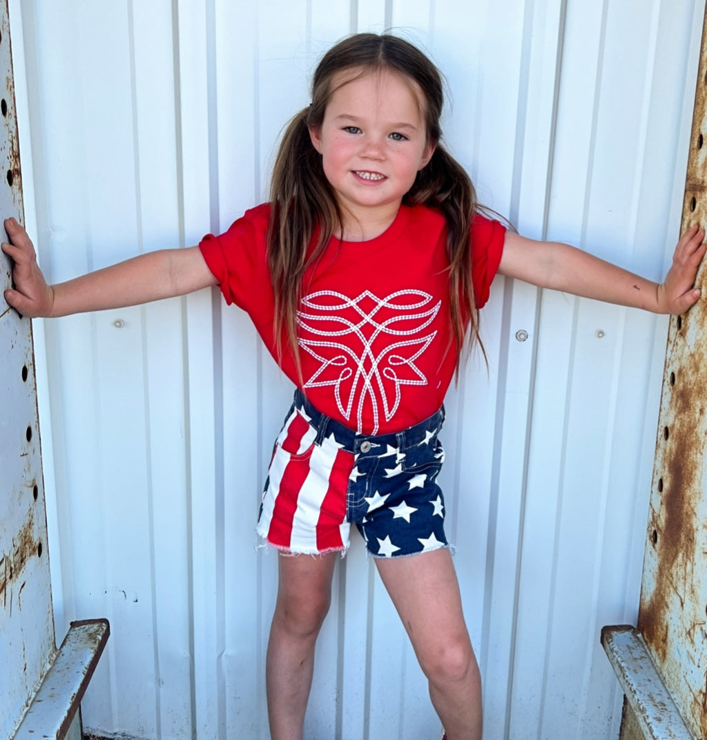 KIDS Stars & Stripes Denim Shorts* | shirtandskin