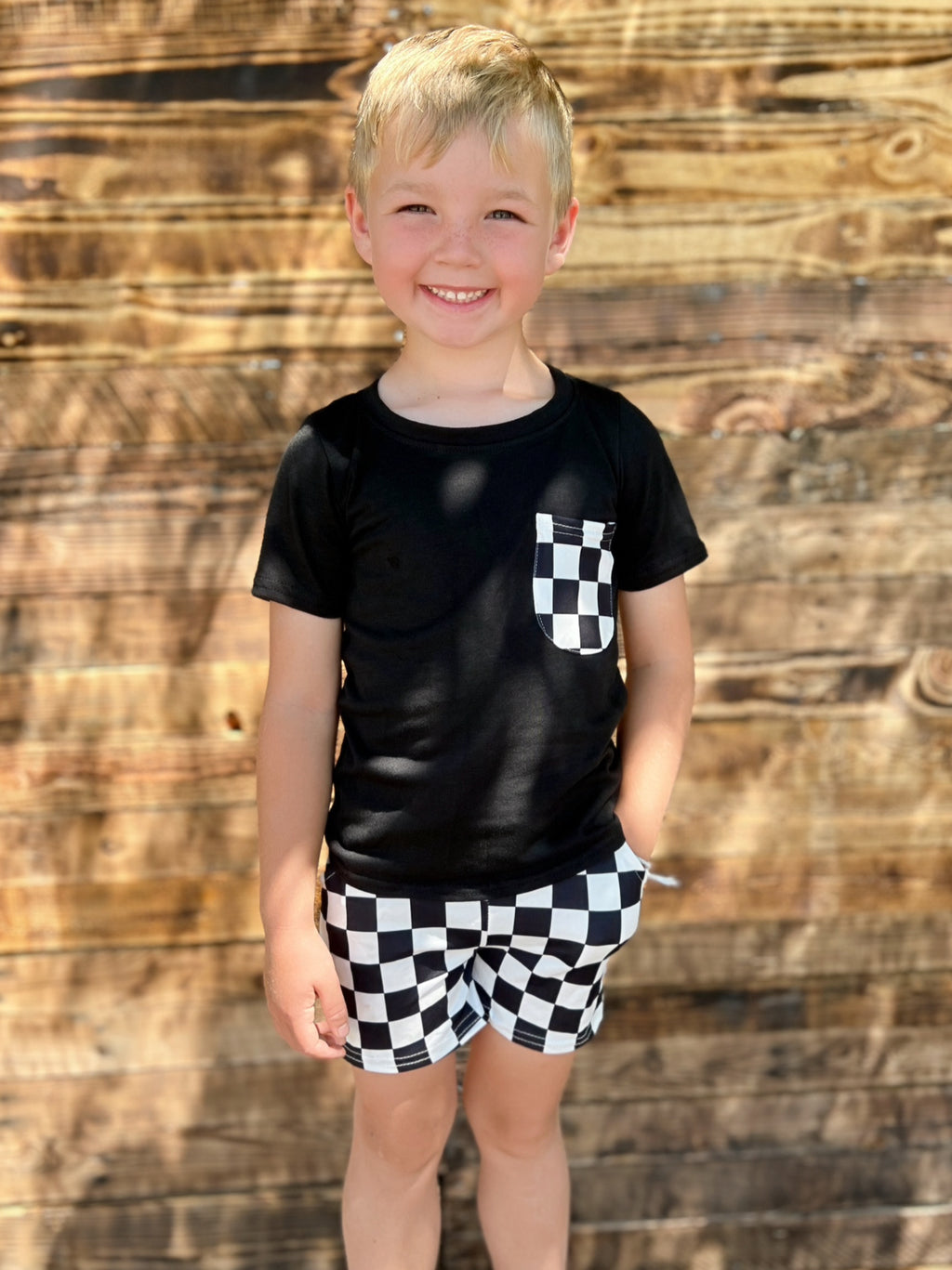 KIDS Checkered 2 piece set | shirtandskin