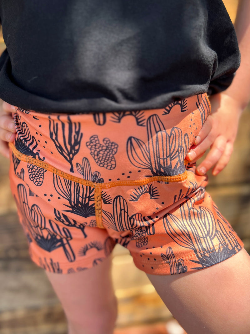 KIDS Cactus Western Activewear Shorts | shirtandskin