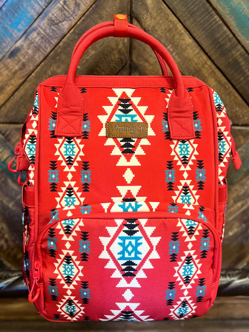 The Original Wrangler Diaper Bag -Red Aztec | shirtandskin