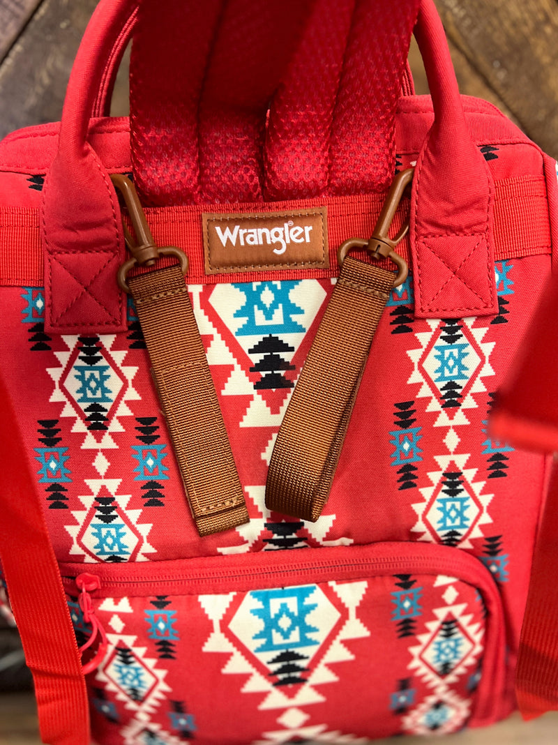 The Original Wrangler Diaper Bag -Red Aztec | shirtandskin