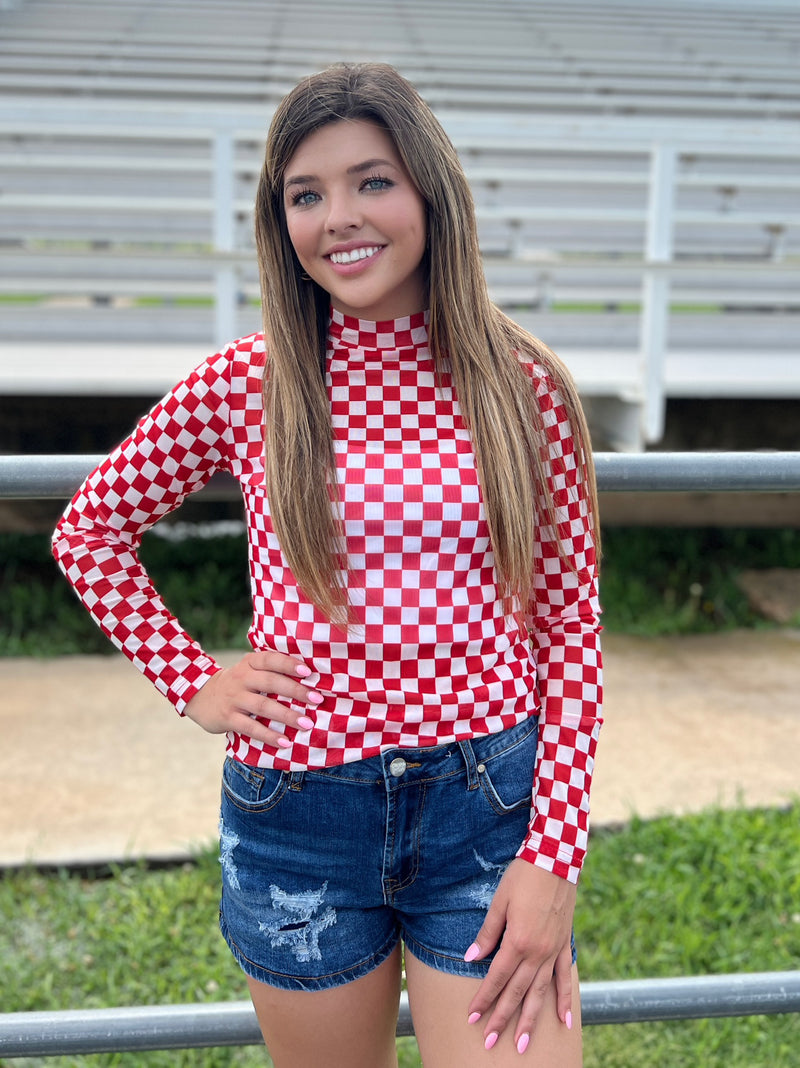 Plus Sterling Kreek Pep Rally Red Mesh Top | shirtandskin