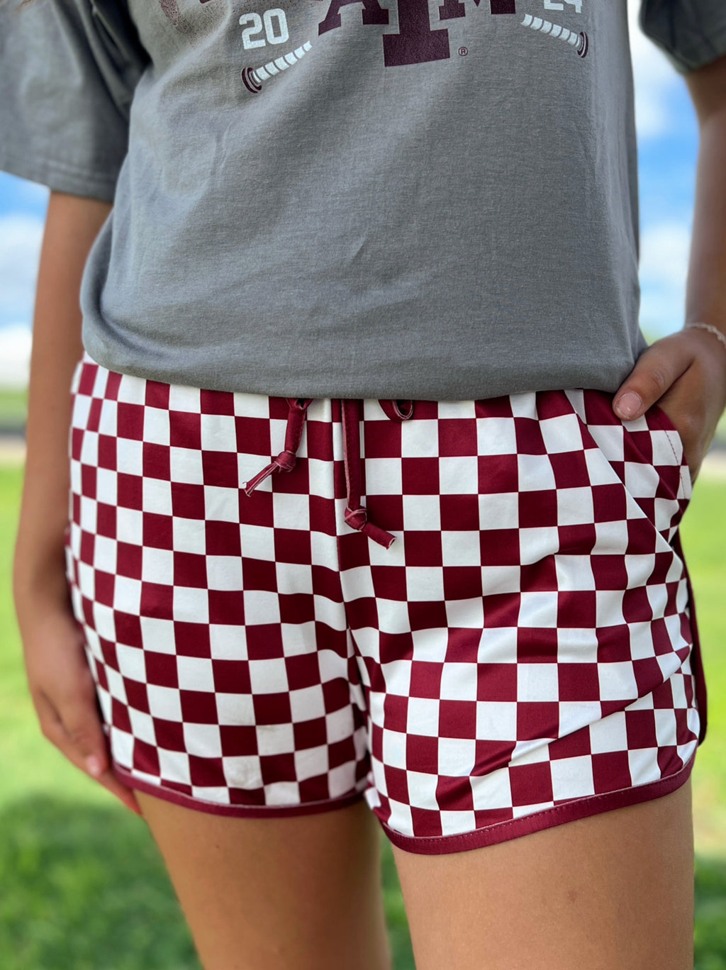 Sterling Kreek Maroon Pep Rally Shorts | shirtandskin