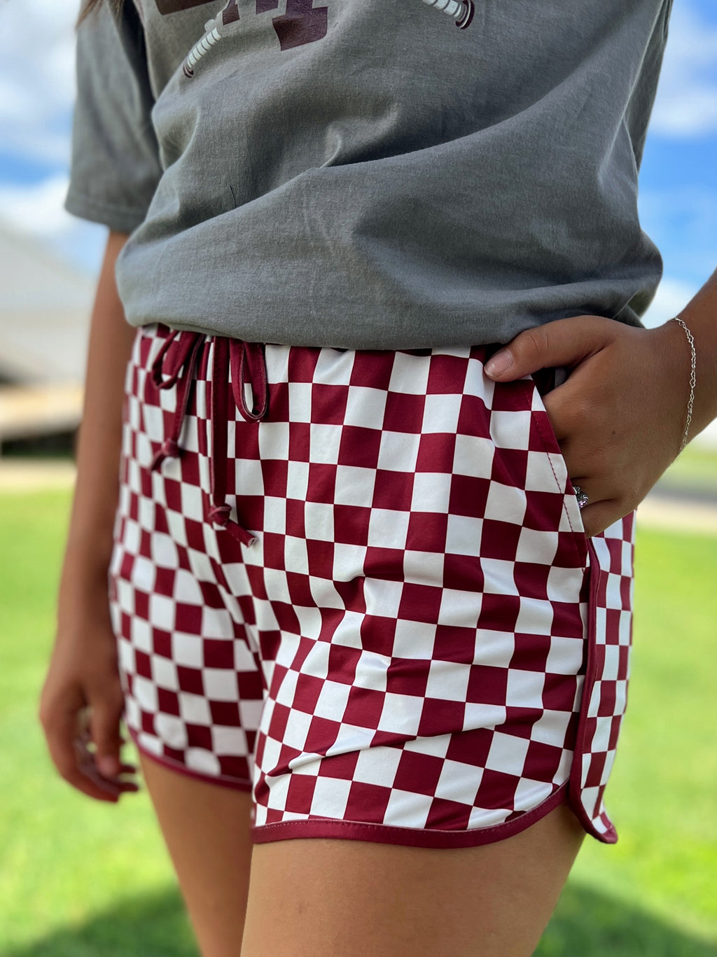 Sterling Kreek Maroon Pep Rally Shorts | shirtandskin