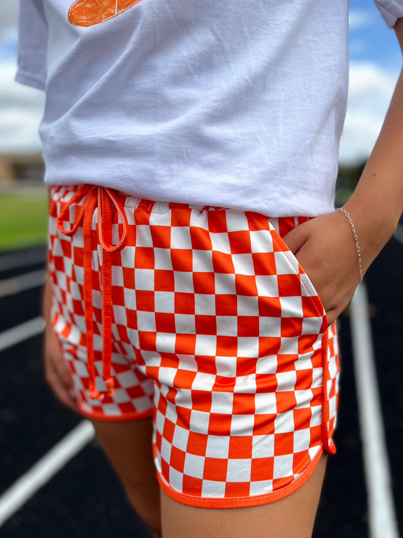 Sterling Kreek Orange Pep Rally Shorts | shirtandskin