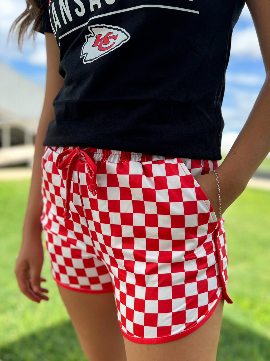 Sterling Kreek Red Pep Rally Shorts | shirtandskin