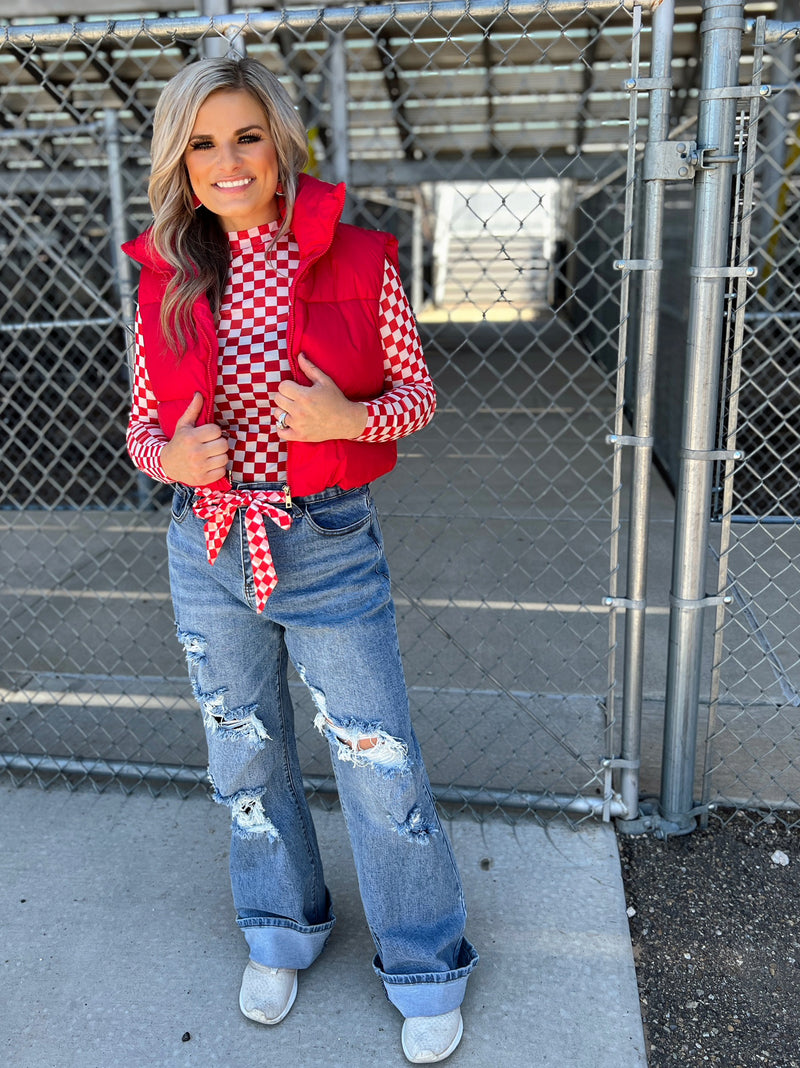 Plus Sterling Kreek Pep Rally Red Mesh Top | shirtandskin