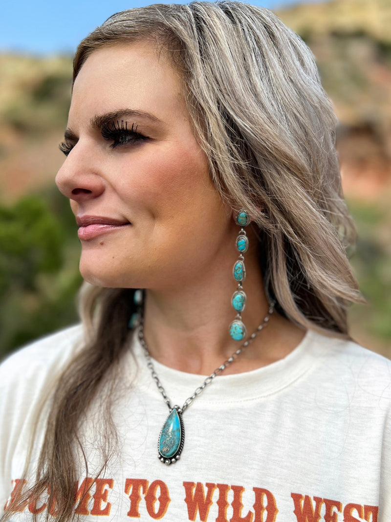 Cinco Turquoise Drop Earrings | shirtandskin