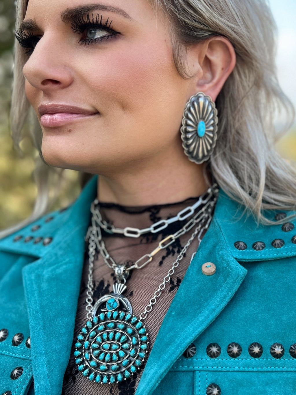 Big & Silver Concho Earrings