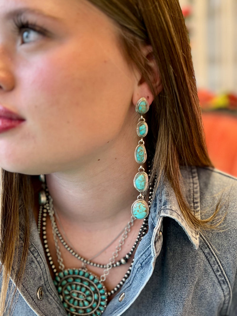 Cinco Turquoise Drop Earrings | shirtandskin