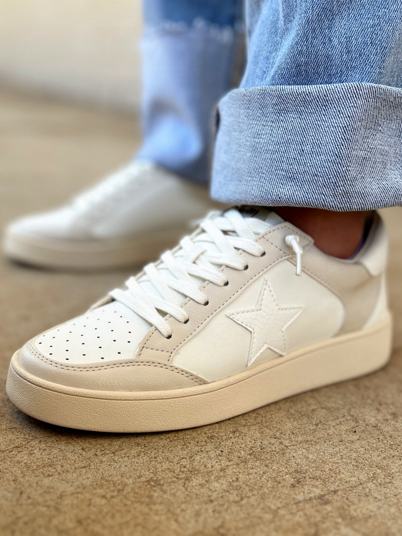 Juniper's Beige Star Sneakers | shirtandskin