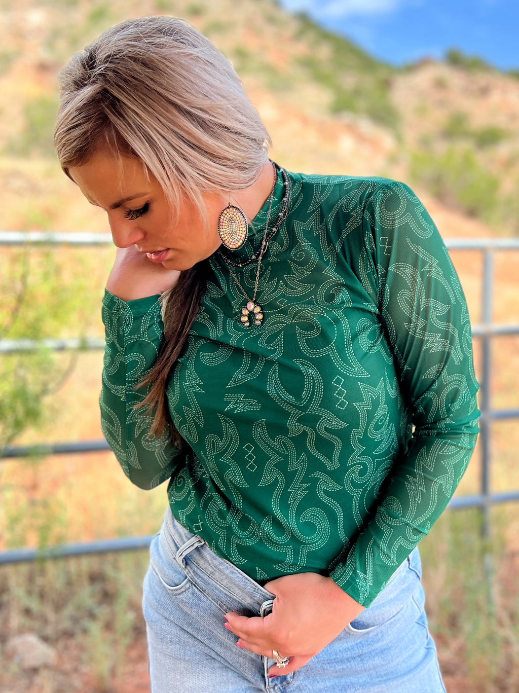 Bonfire Nights Green Mesh Top | shirtandskin