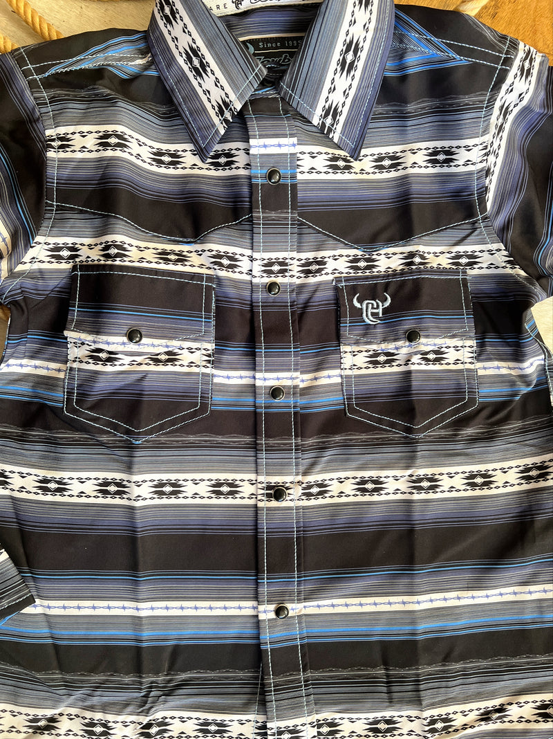 Cowboy Hardware Youth Striped Aztec Button Up | shirtandskin