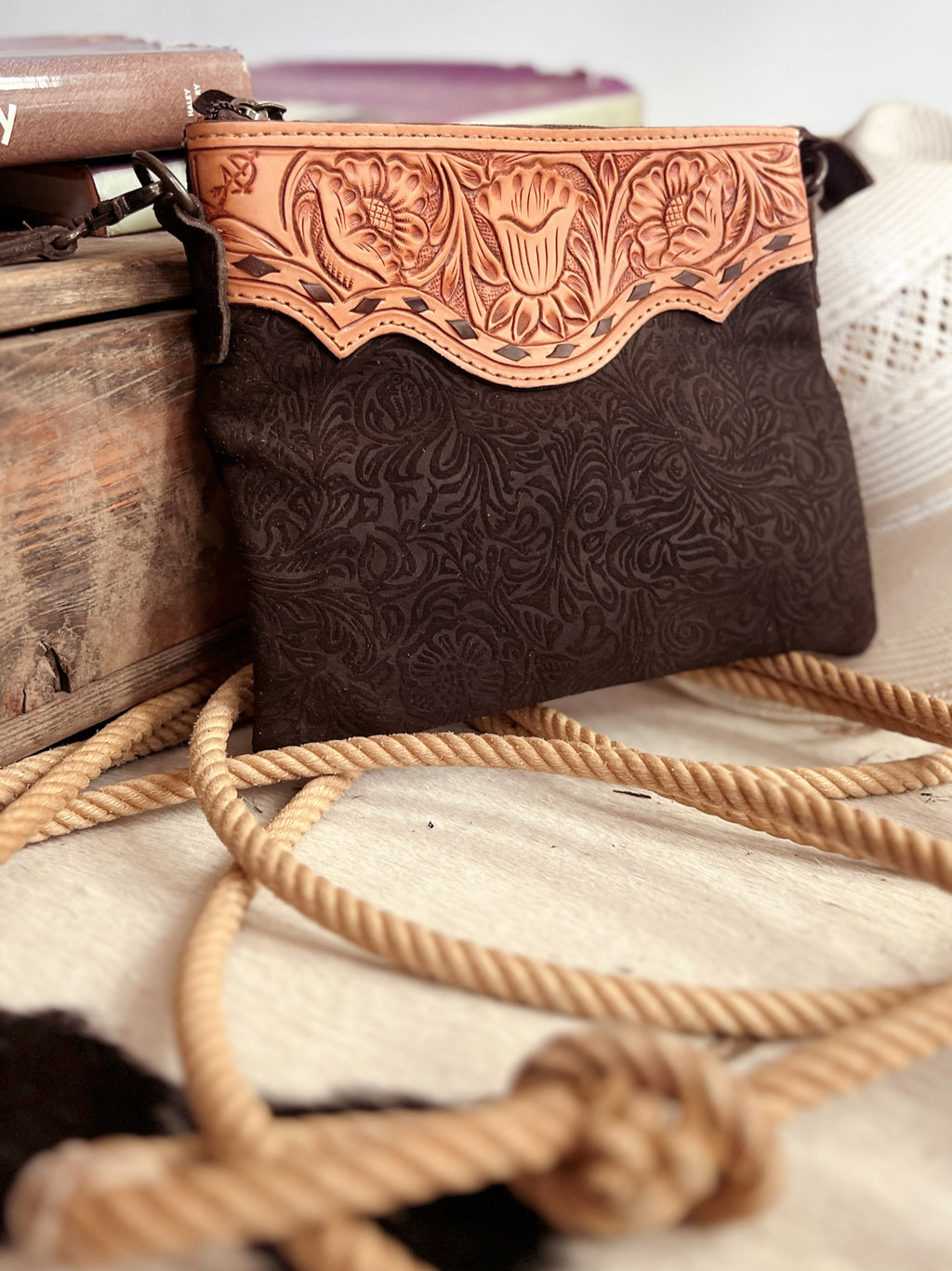 Darling Tooled Not Fooled Leather Crossbody | shirtandskin