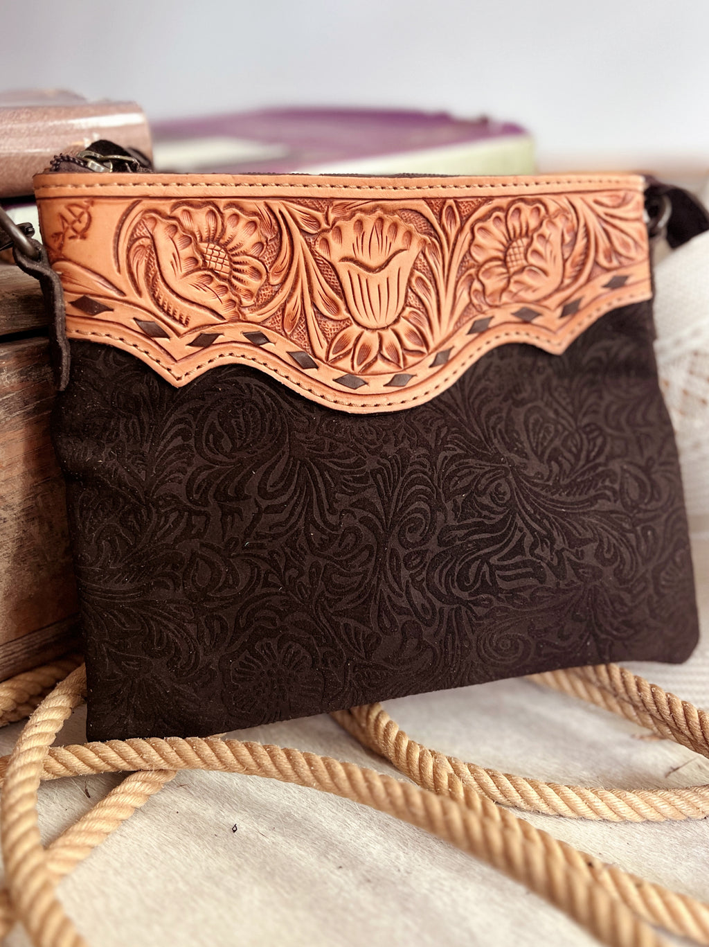 Darling Tooled Not Fooled Leather Crossbody | shirtandskin