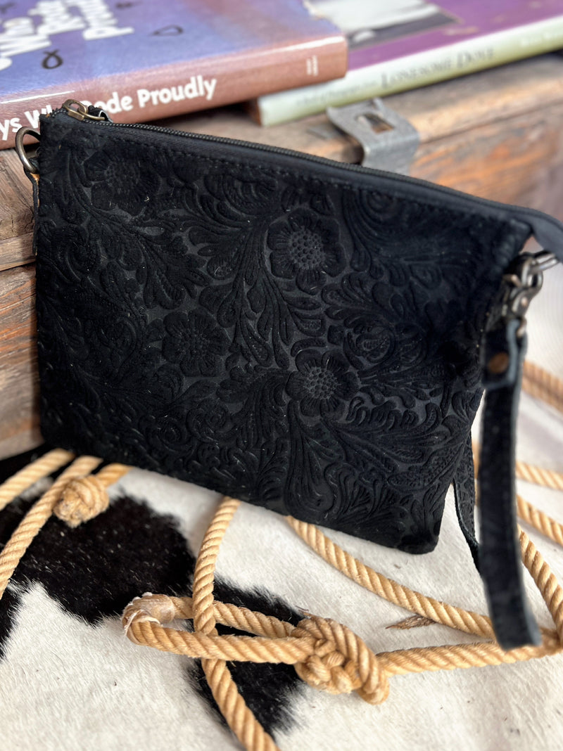 Darling Tooled Embossed Leather Crossbody | shirtandskin