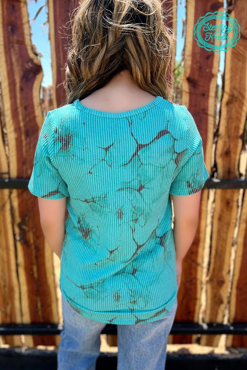 Sterling Kreek Turquoise Herd V-Neck Top | shirtandskin