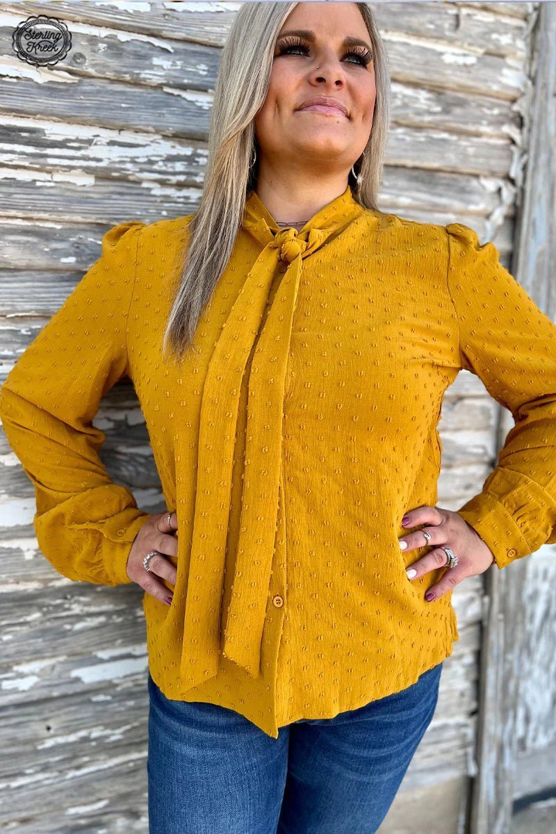 Business Babe Top Mustard | shirtandskin