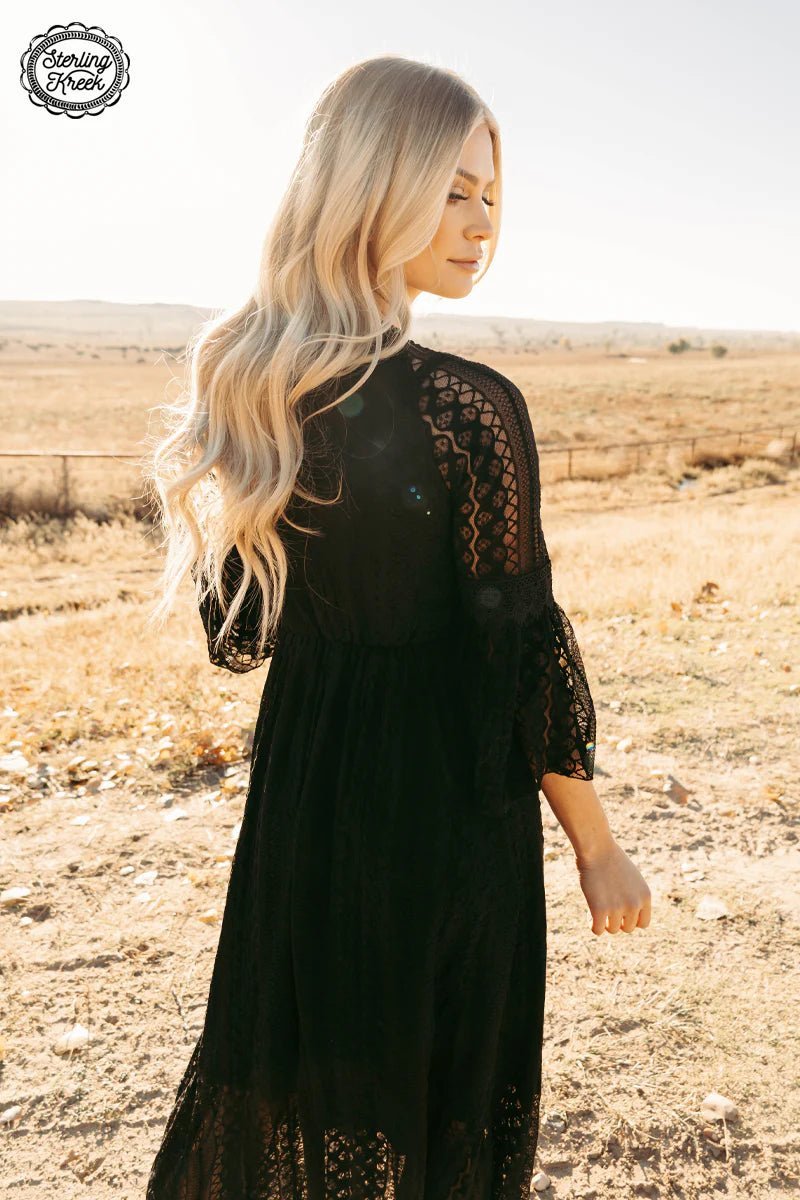 Victorian Lace Black Maxi Dress | shirtandskin