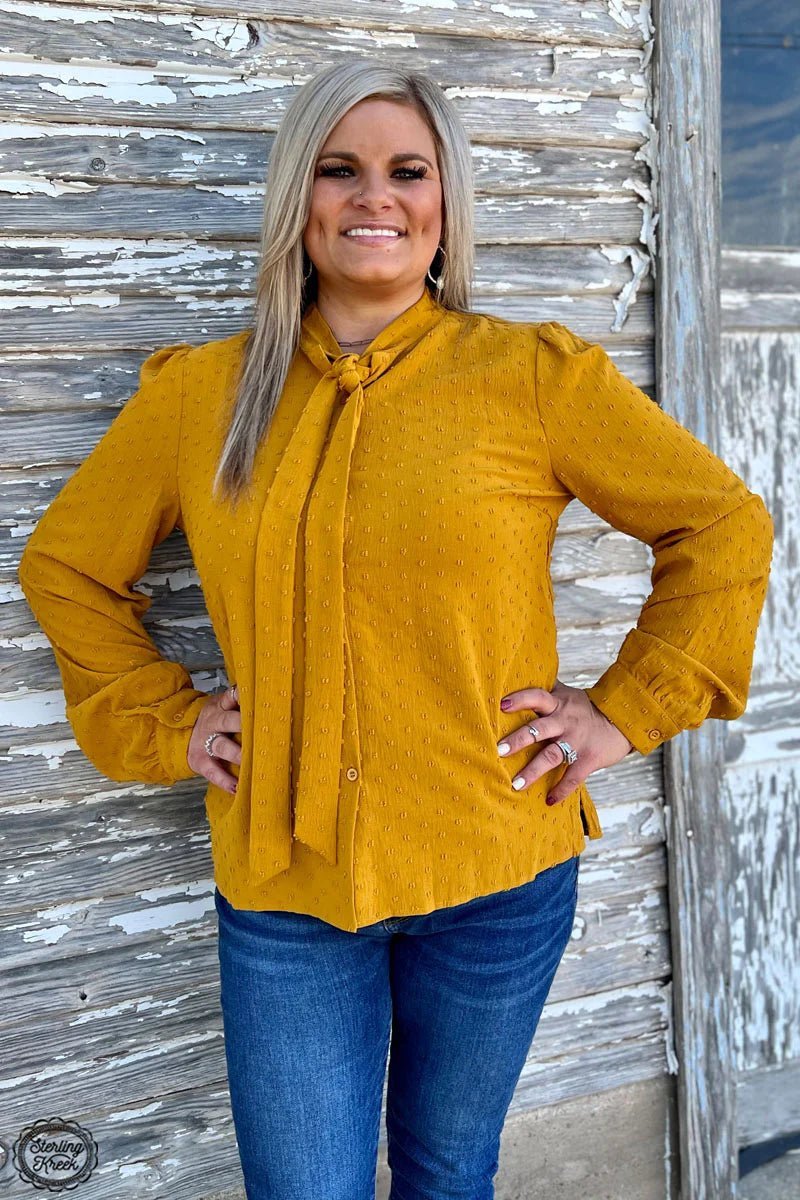 Business Babe Top Mustard | shirtandskin