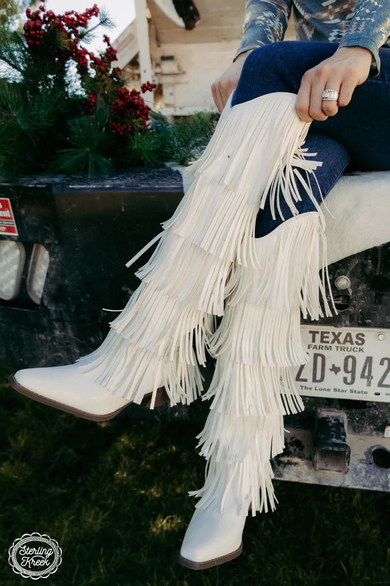 Frosted Fringe Boots | shirtandskin