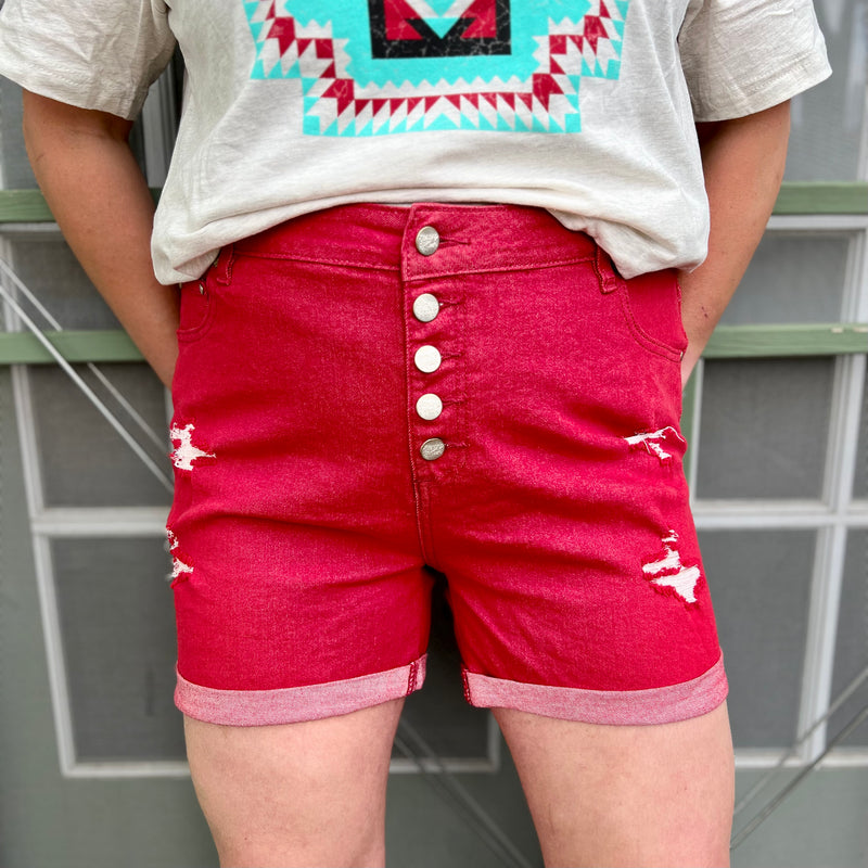 Plus Red Tennesse Walking Shorts* | shirtandskin