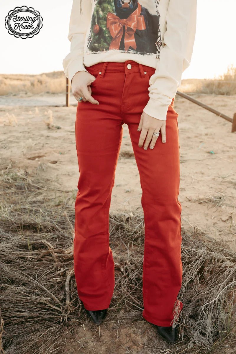 Walking West Denim Red Long | shirtandskin