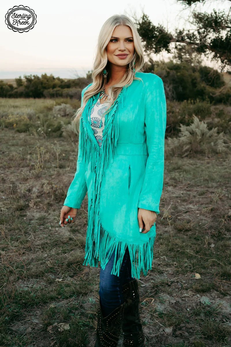 Scottsdale Suede Turquoise Jacket | shirtandskin