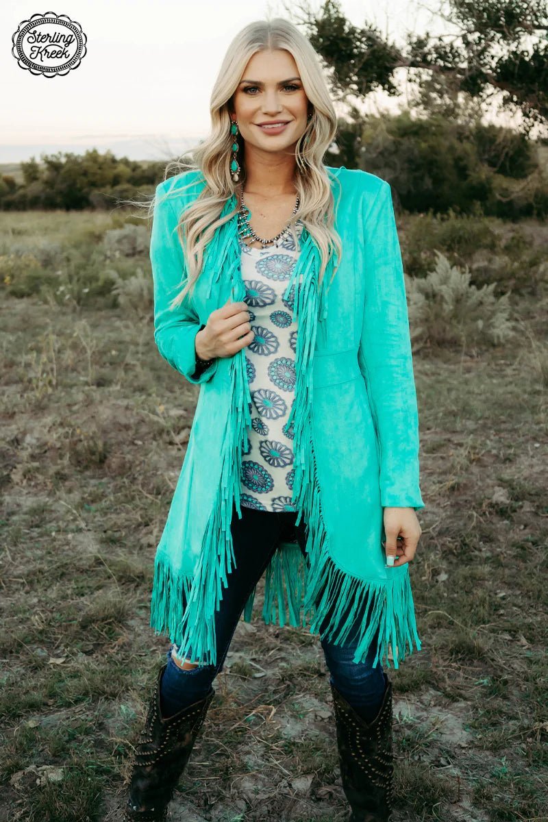 Scottsdale Suede Turquoise Jacket | shirtandskin