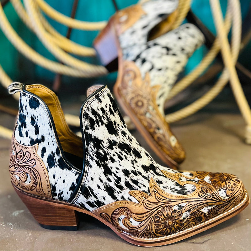 West Street Hand Tooled Western Booties | shirtandskin