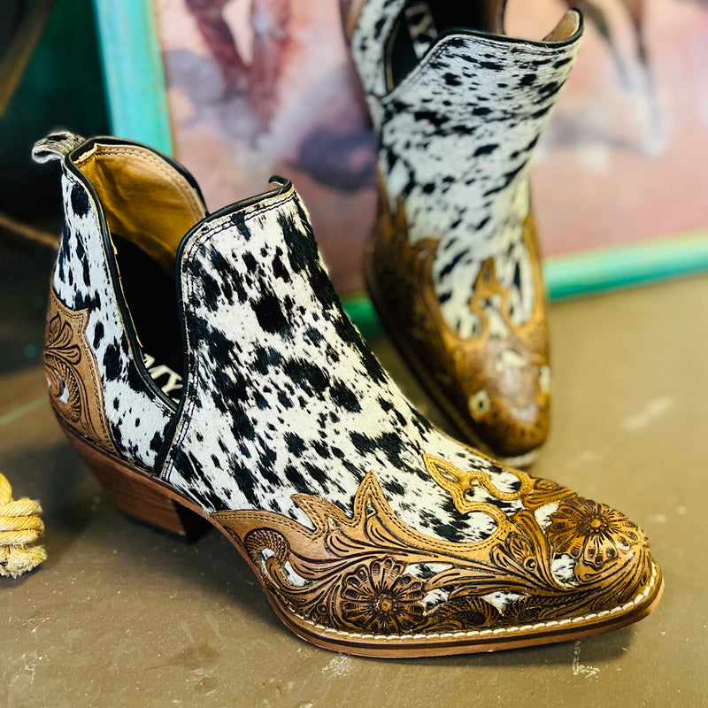 West Street Hand Tooled Western Booties | shirtandskin