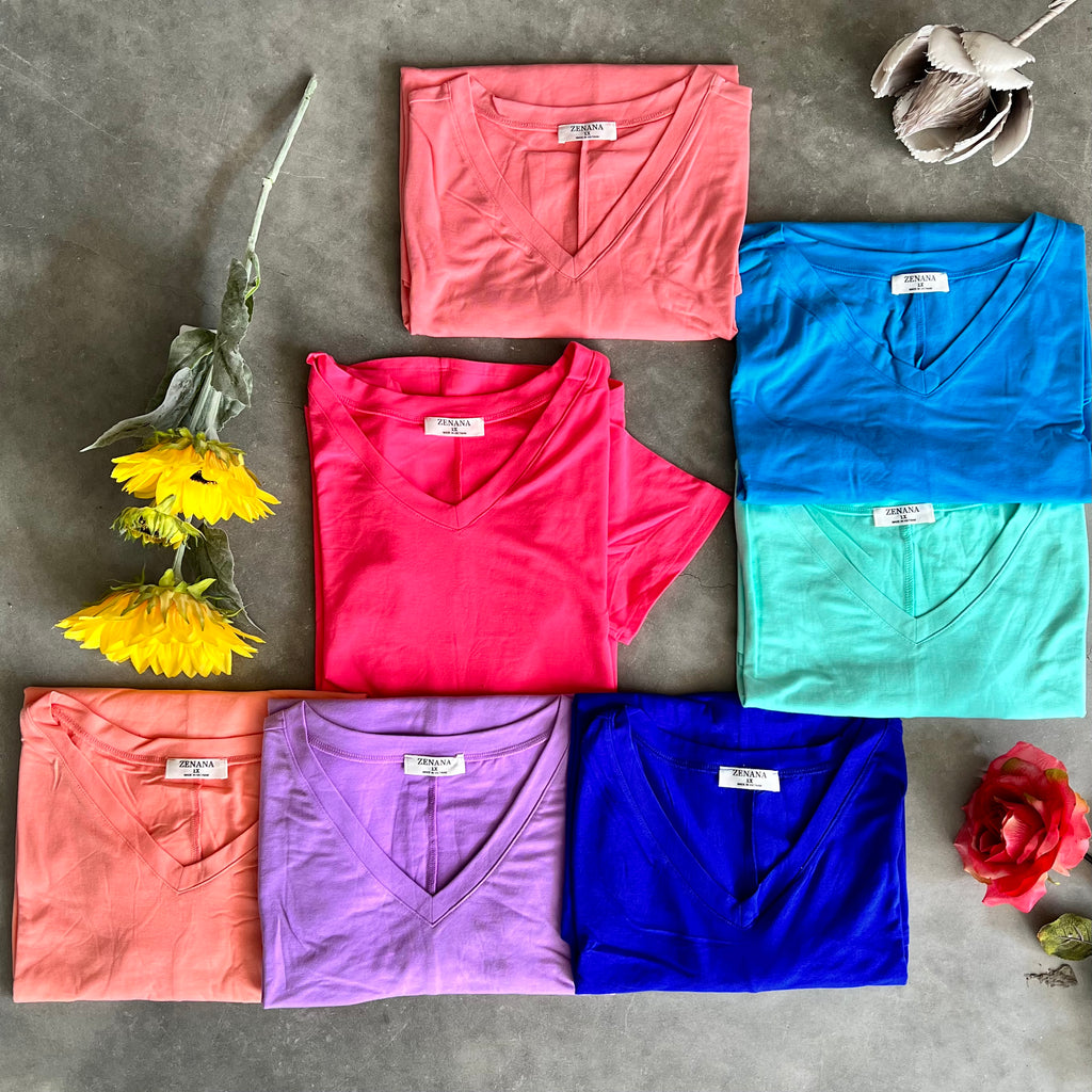 PLUS Basic Short Sleeve V-Neck Tee | shirtandskin