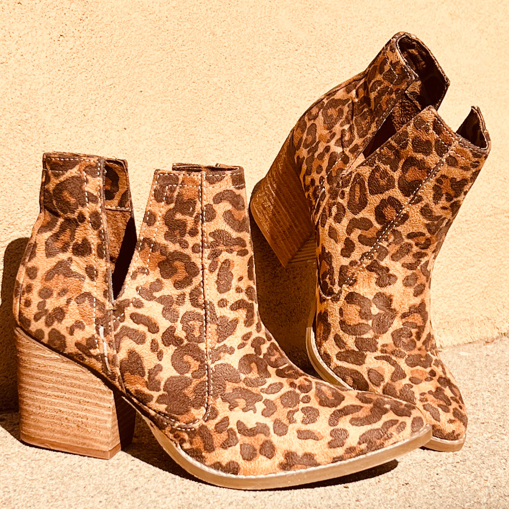 Camel Animal Print Heeled Ankle Boot* | shirtandskin