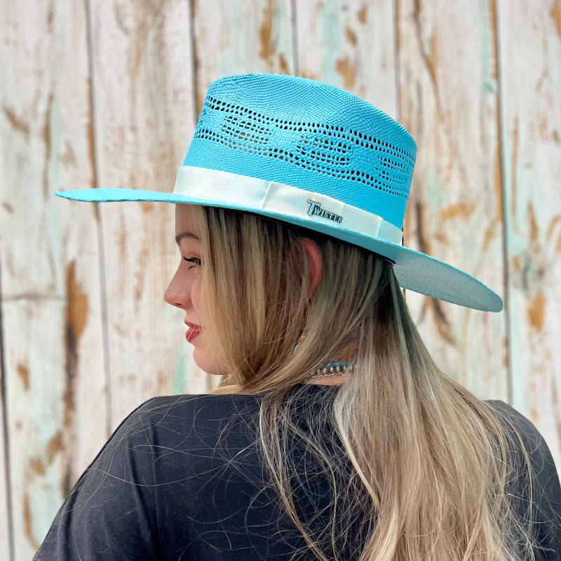 Rolling Around In The Turquoise Straw Hat | shirtandskin