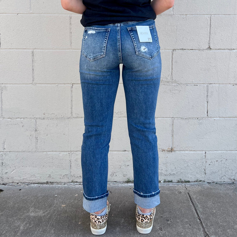 Cuffed Mom Denim Jeans | shirtandskin