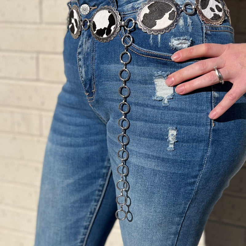 Chain Link Black And White Belt | shirtandskin