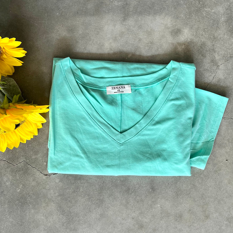 PLUS Basic Short Sleeve V-Neck Tee | shirtandskin