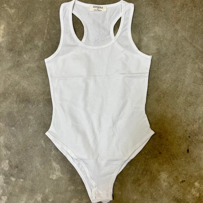 Zenana Racerback Tank Bodysuit | shirtandskin