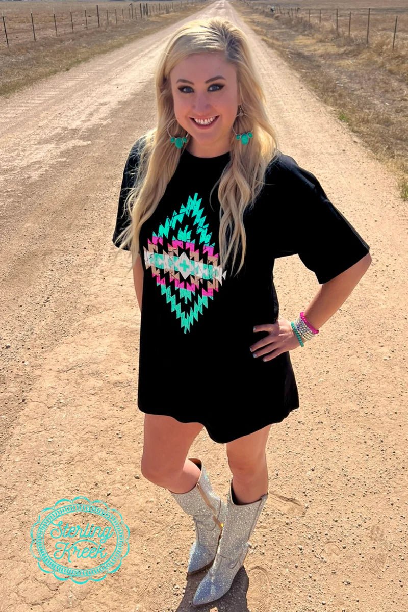 Turquoise Sands T-shirt Dress* | shirtandskin